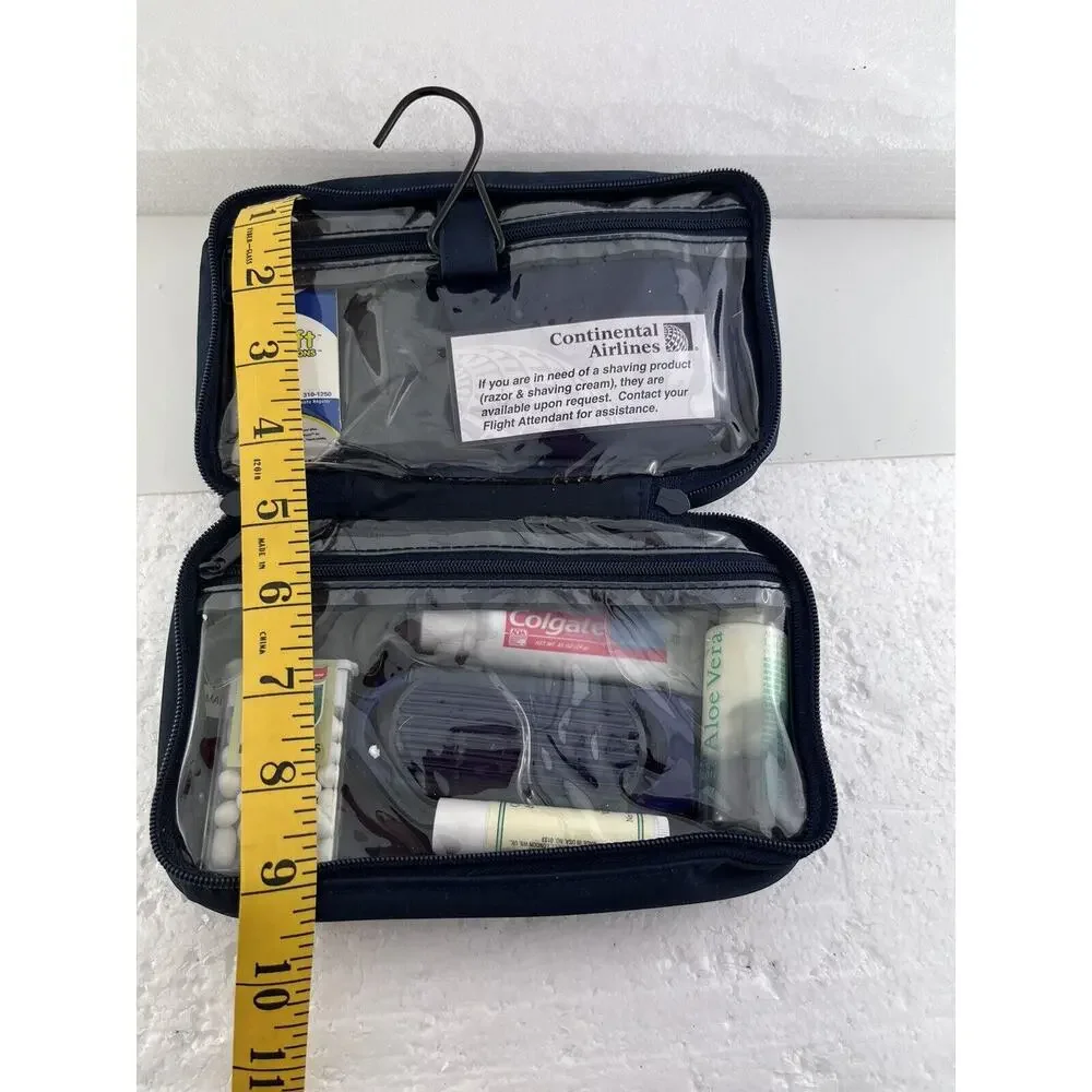 Vtg Continental‎ Airlines First Class Complimentary Amenity Kit 5 Travel Bag New